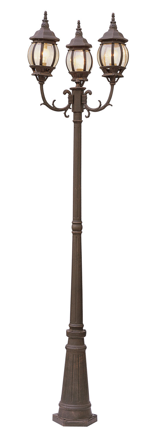 Parkway Three Light Pole Light in Rust - available from The Lighting Shoppe, trusted by Canadian homeowners