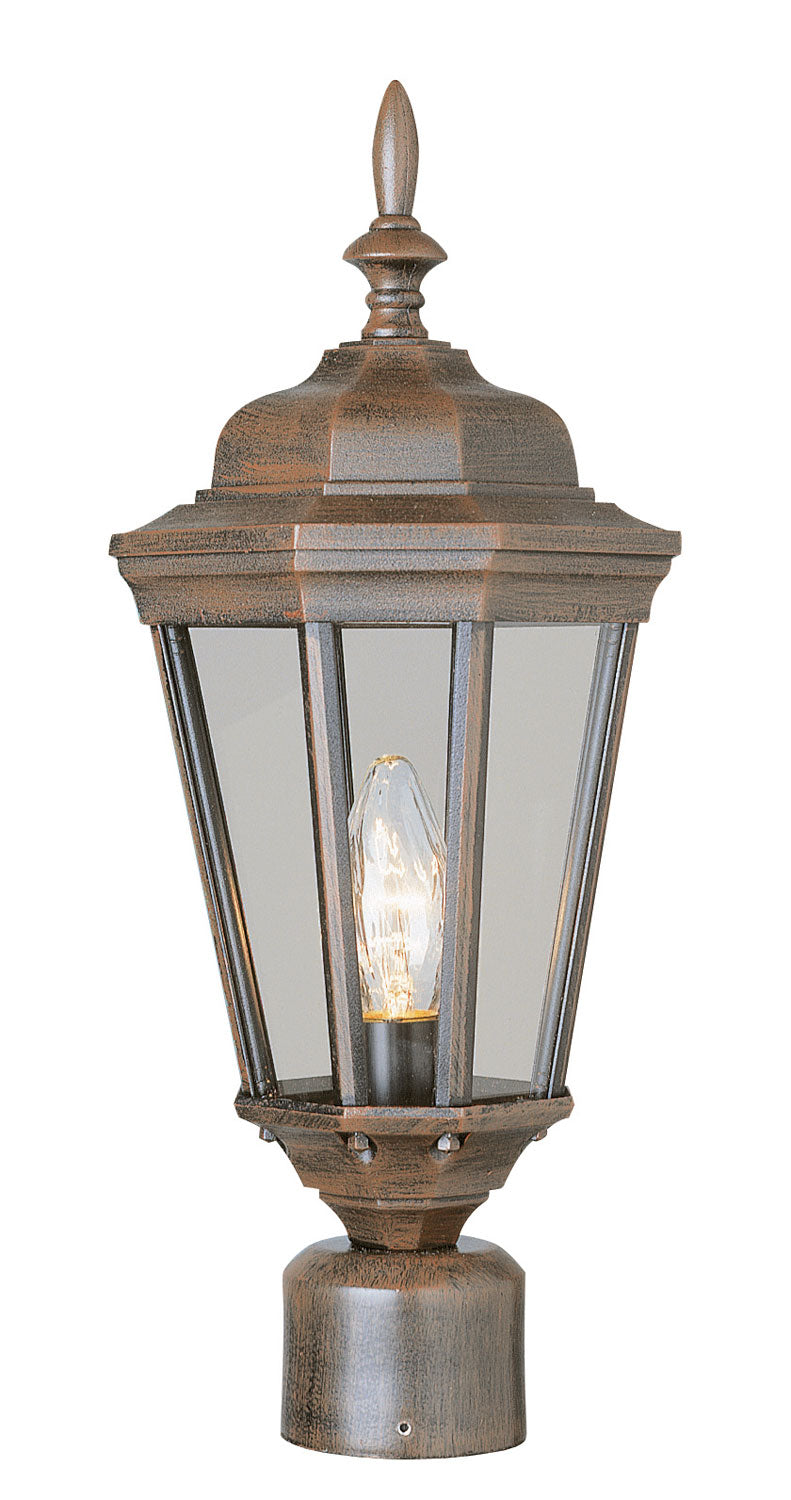San Rafael One Light Postmount Lantern in Rust - available from The Lighting Shoppe, trusted by Canadian homeowners