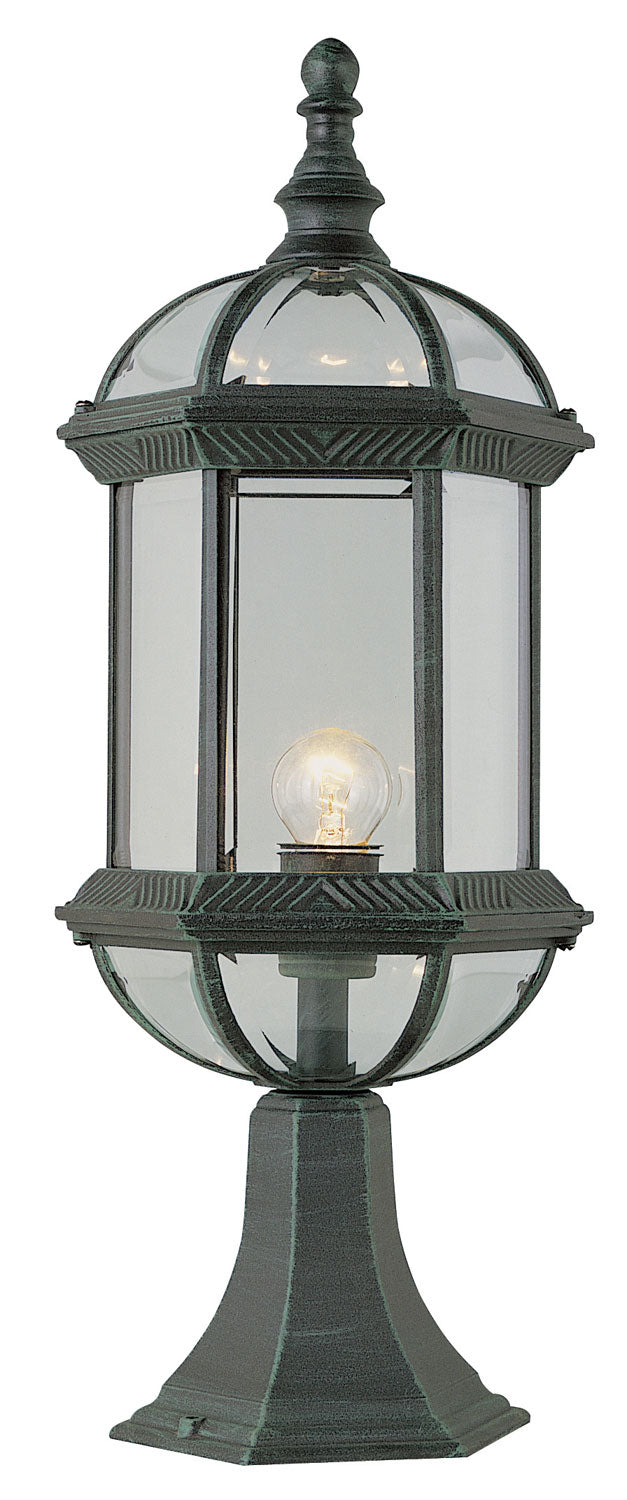 Wentworth One Light Postmount Lantern in Swedish Iron - available from The Lighting Shoppe, trusted by Canadian homeowners