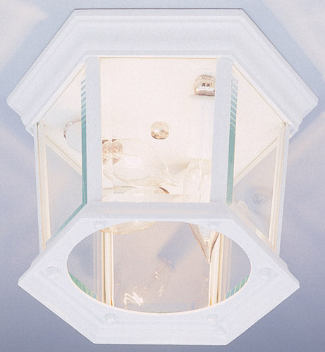 San Marcos Three Light Flushmount Lantern in White - available from The Lighting Shoppe, trusted by Canadian homeowners
