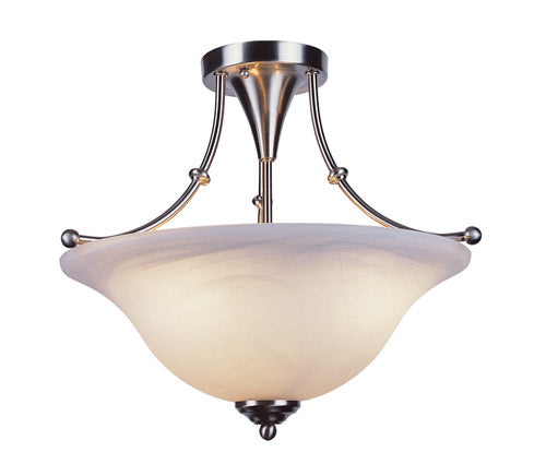 Perkins Three Light Semi Flush Mount in Brushed Nickel - available from The Lighting Shoppe, trusted by Canadian homeowners