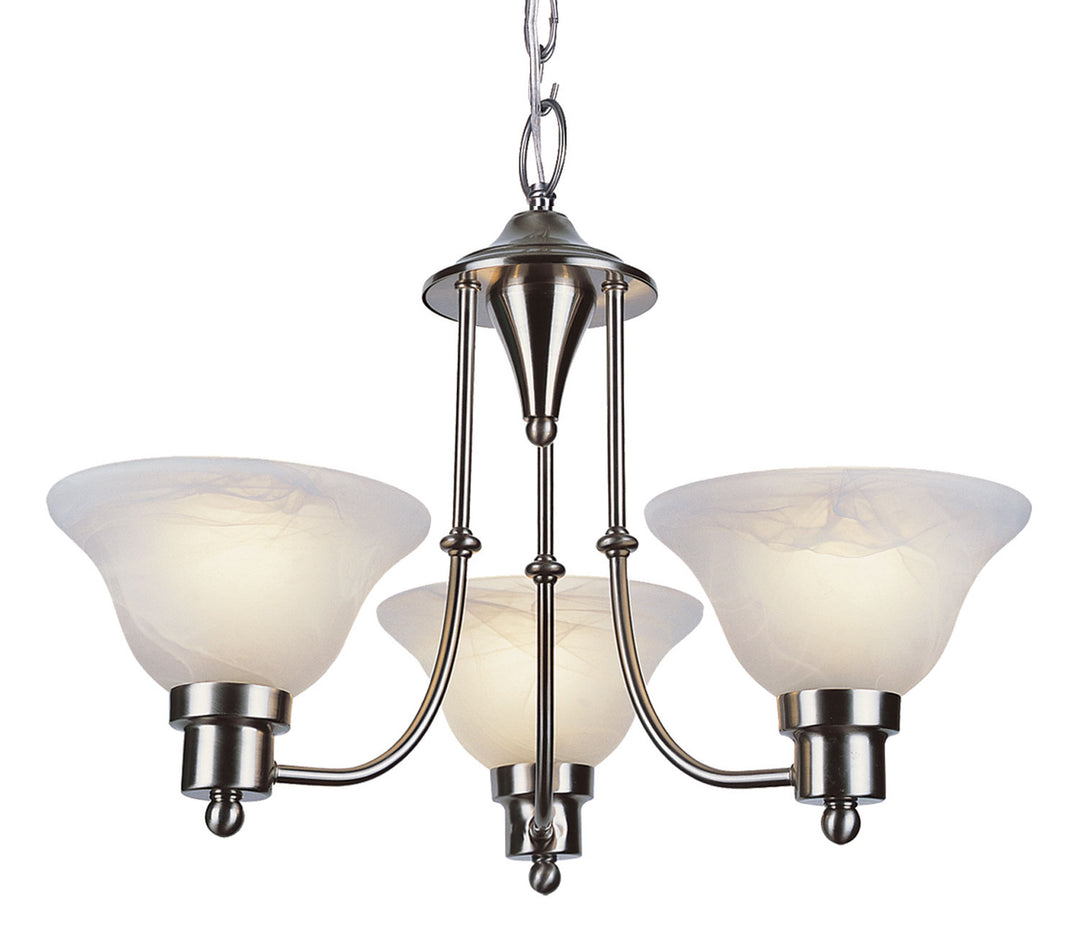 Perkins Three Light Chandelier in Brushed Nickel - available from The Lighting Shoppe, trusted by Canadian homeowners