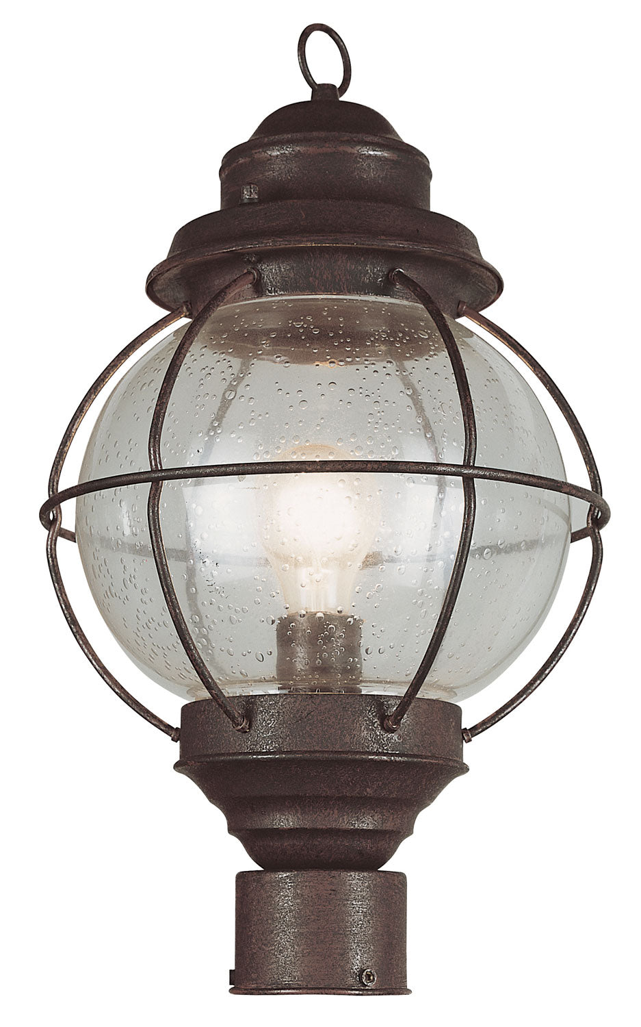 Catalina One Light Postmount Lantern in Rustic Bronze - available from The Lighting Shoppe, trusted by Canadian homeowners