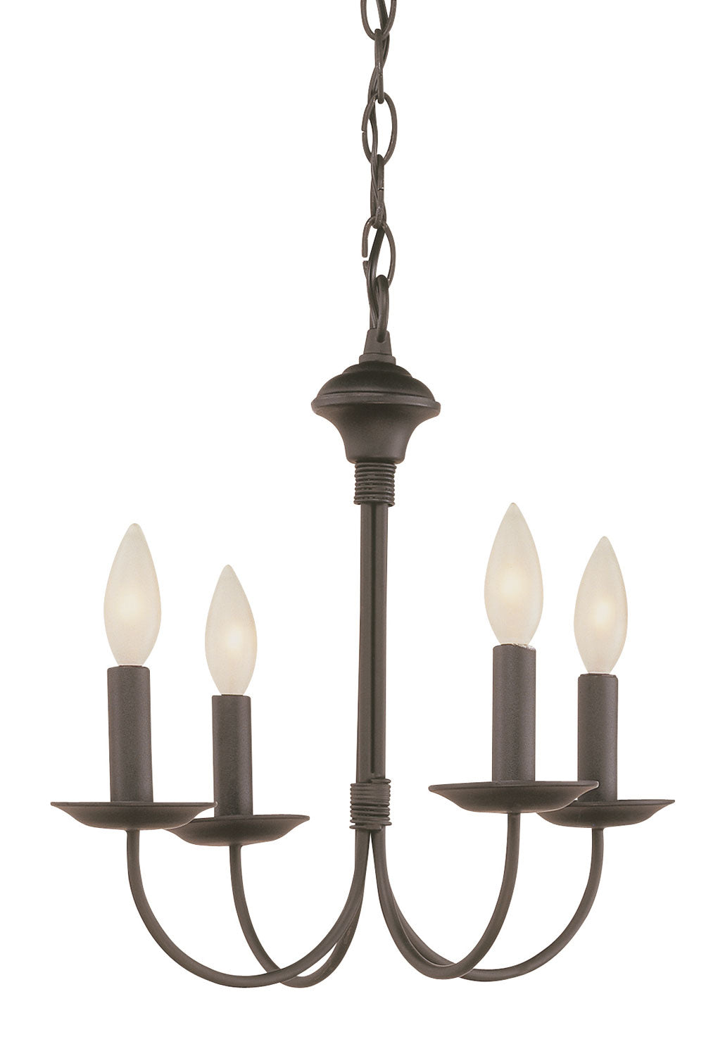 Candle Four Light Chandelier in Black - available from The Lighting Shoppe, trusted by Canadian homeowners