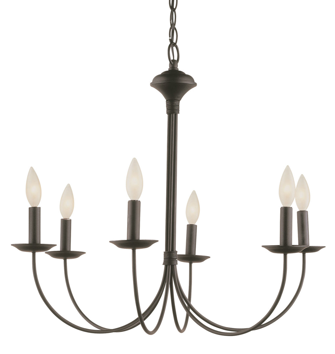 Candle Six Light Chandelier in Black - available from The Lighting Shoppe, trusted by Canadian homeowners