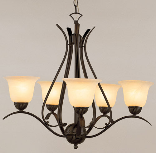 Aspen Five Light Chandelier in Rubbed Oil Bronze - available from The Lighting Shoppe, trusted by Canadian homeowners