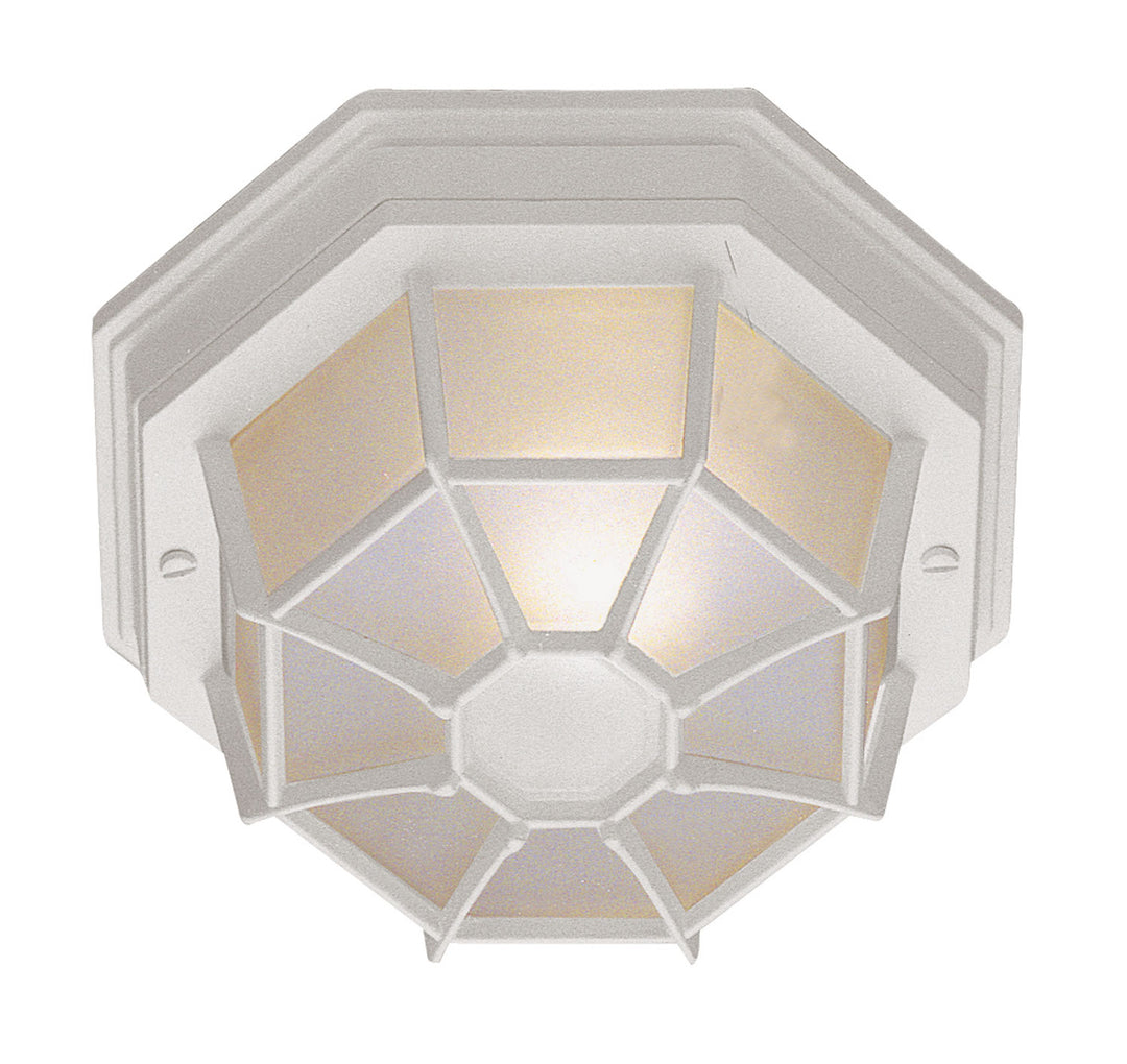 Benkert One Light Flushmount Lantern in White - available from The Lighting Shoppe, trusted by Canadian homeowners