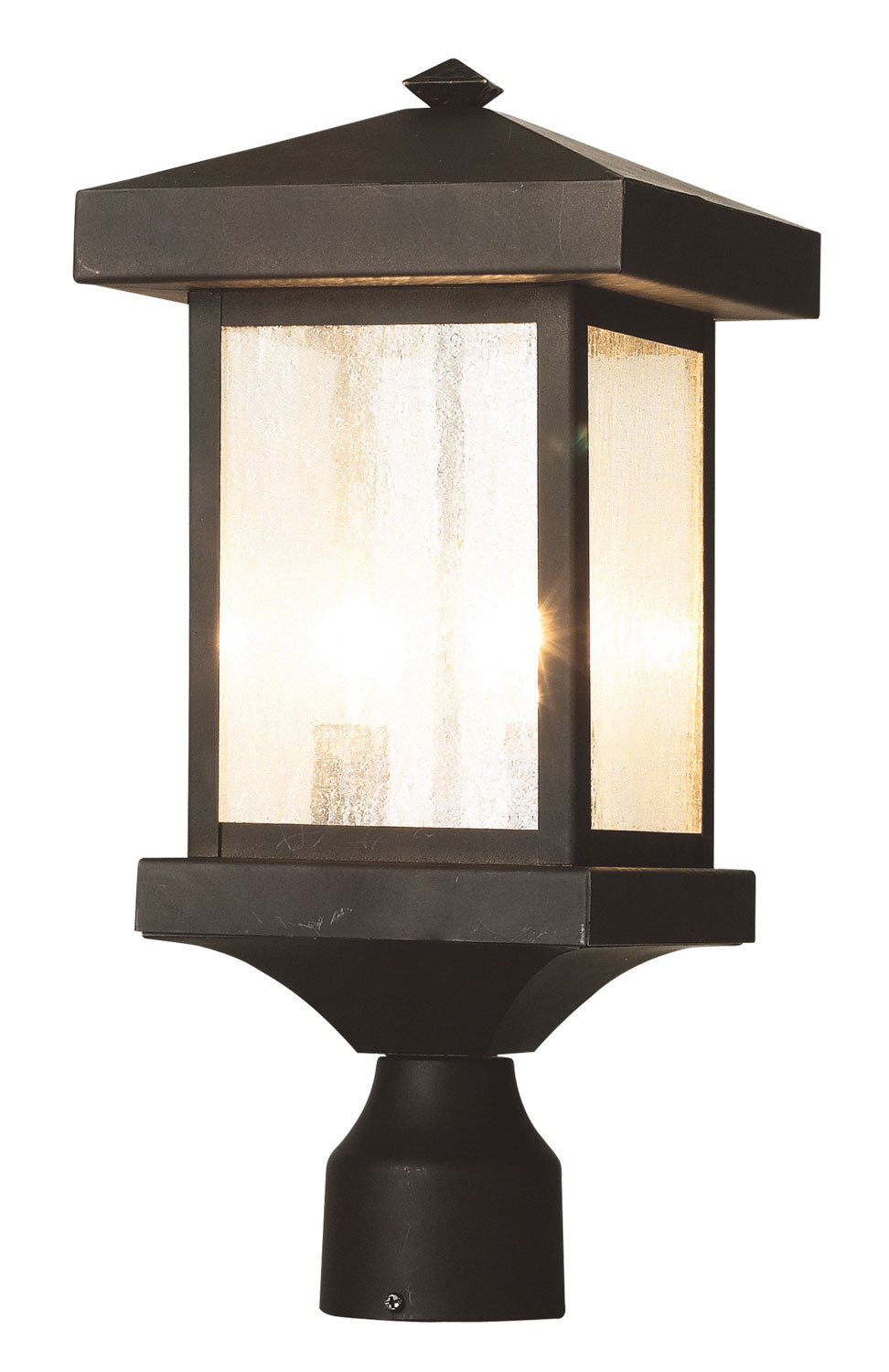 Santa Cruz Two Light Postmount Lantern in Weathered Bronze - available from The Lighting Shoppe, trusted by Canadian homeowners