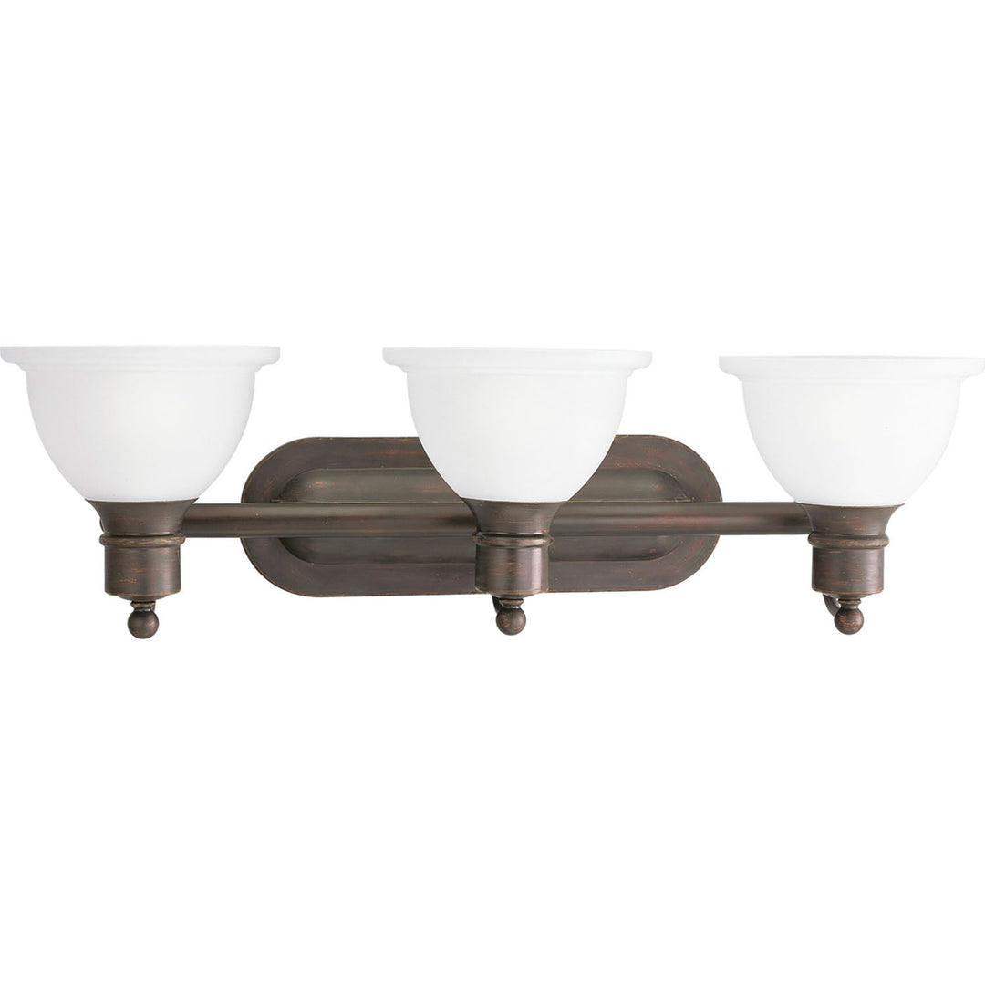 Madison Three Light Bath Bracket in Antique Bronze - available from The Lighting Shoppe, trusted by Canadian homeowners