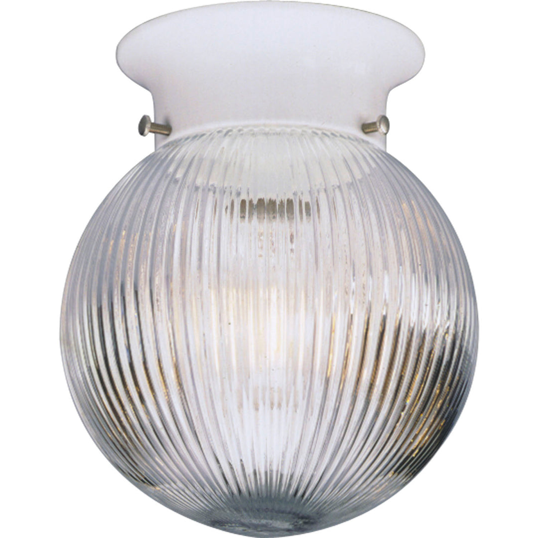 Progress Canada - P3599-30 - One Light Flush Mount - Globe - Clear Ribbed - White