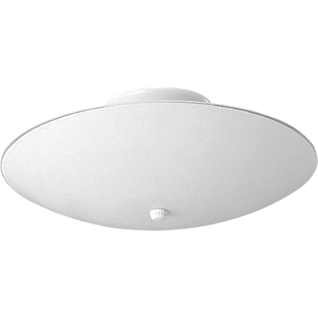 Round Glass Three Light Flush Mount in White - available from The Lighting Shoppe, trusted by Canadian homeowners