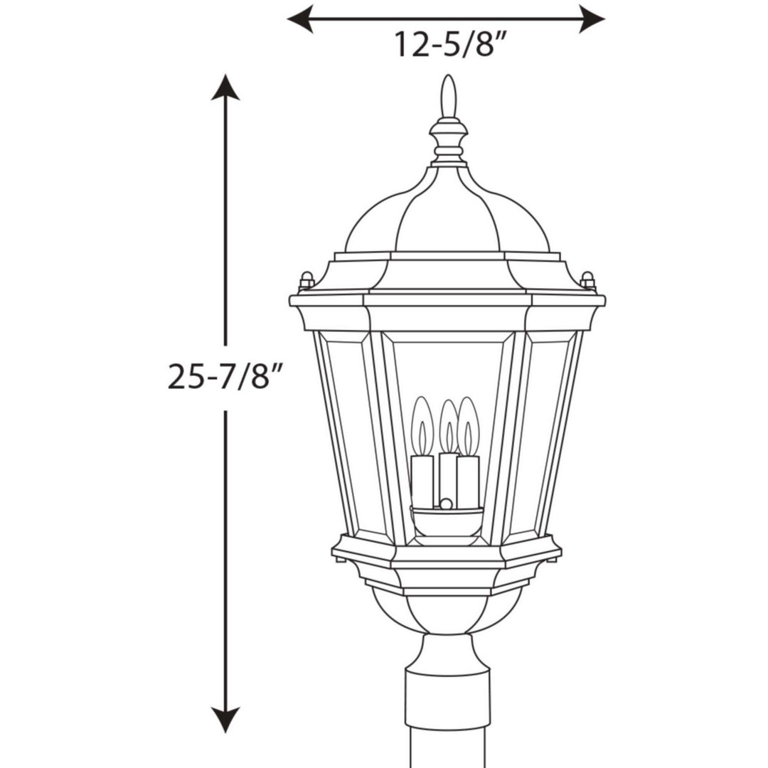 Progress Canada - P5483-31 - Three Light Post Lantern - Welbourne - Textured Black