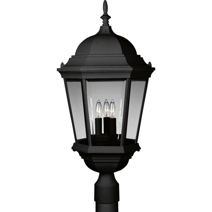 Welbourne Three Light Post Lantern in Textured Black - available from The Lighting Shoppe, trusted by Canadian homeowners