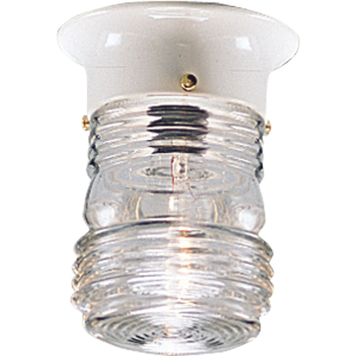 Utility Lantern One Light Outdoor Flush Mount in White - available from The Lighting Shoppe, trusted by Canadian homeowners