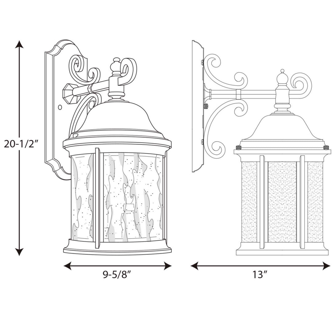 Progress Canada - P5651-31 - Three Light Large Wall Lantern - Ashmore - Textured Black