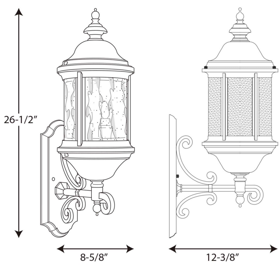 Progress Canada - P5652-31 - Three Light Large Wall Lantern - Ashmore - Textured Black