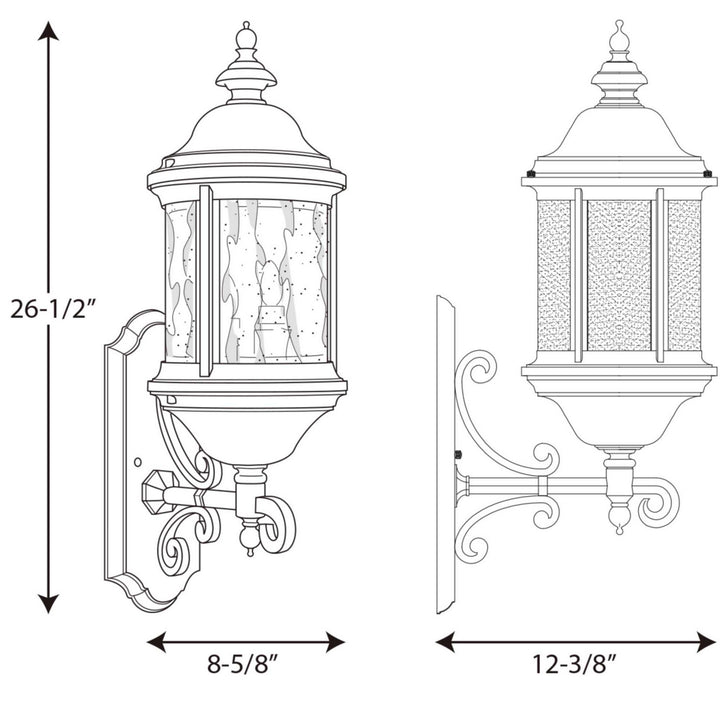 Progress Canada - P5652-31 - Three Light Large Wall Lantern - Ashmore - Textured Black
