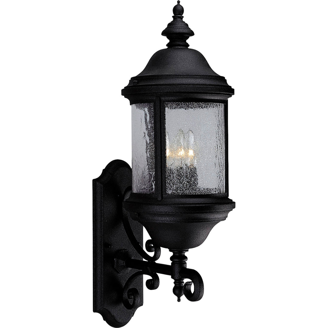 Ashmore Three Light Large Wall Lantern in Textured Black - available from The Lighting Shoppe, trusted by Canadian homeowners