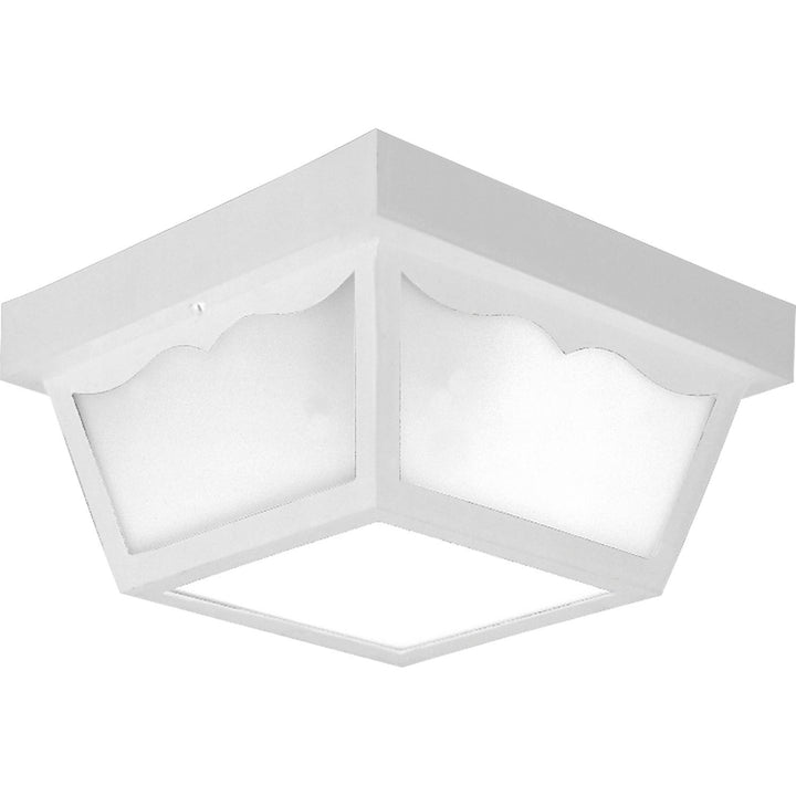 Ceiling Mount - Polycarbonate Two Light Outdoor Flush Mount in White - available from The Lighting Shoppe, trusted by Canadian homeowners