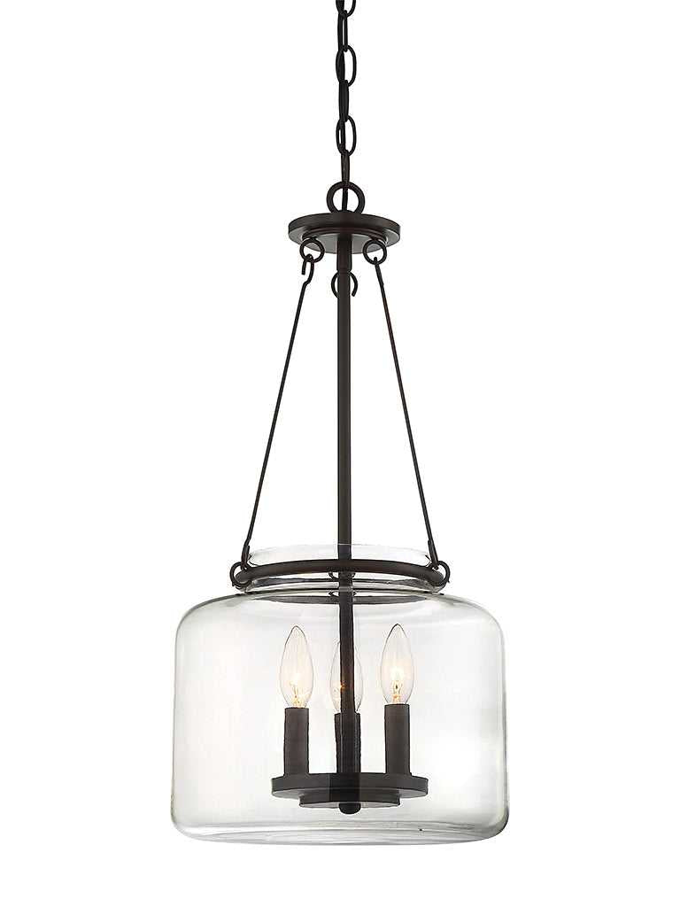 Akron Three Light Pendant in English Bronze Savoy House