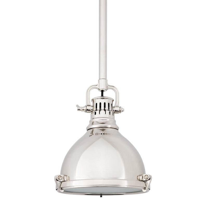 Pelham One Light Pendant in Polished Nickel - available from The Lighting Shoppe, trusted by Canadian homeowners