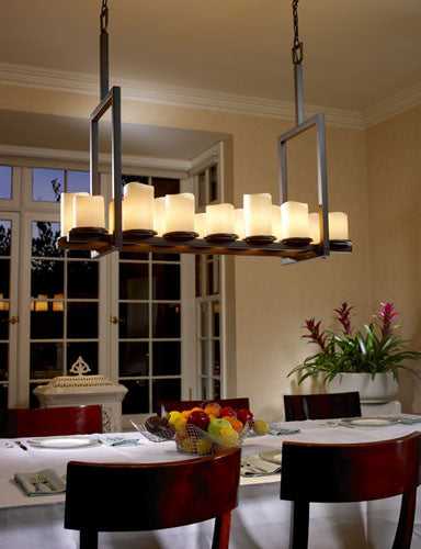 CandleAria 14 Light Chandelier in Dark Bronze Justice Designs