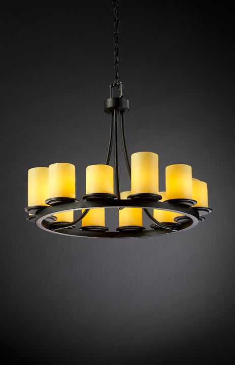 CandleAria 12 Light Chandelier in Matte Black Justice Designs