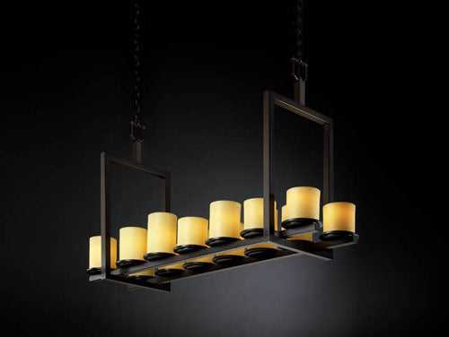 CandleAria 14 Light Chandelier in Dark Bronze Justice Designs