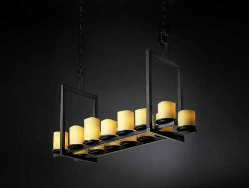 CandleAria 14 Light Chandelier in Matte Black Justice Designs
