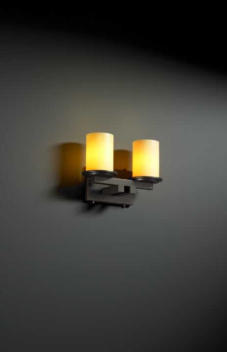CandleAria Two Light Bath Bar in Dark Bronze Justice Designs