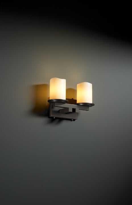 CandleAria Two Light Bath Bar in Dark Bronze Justice Designs