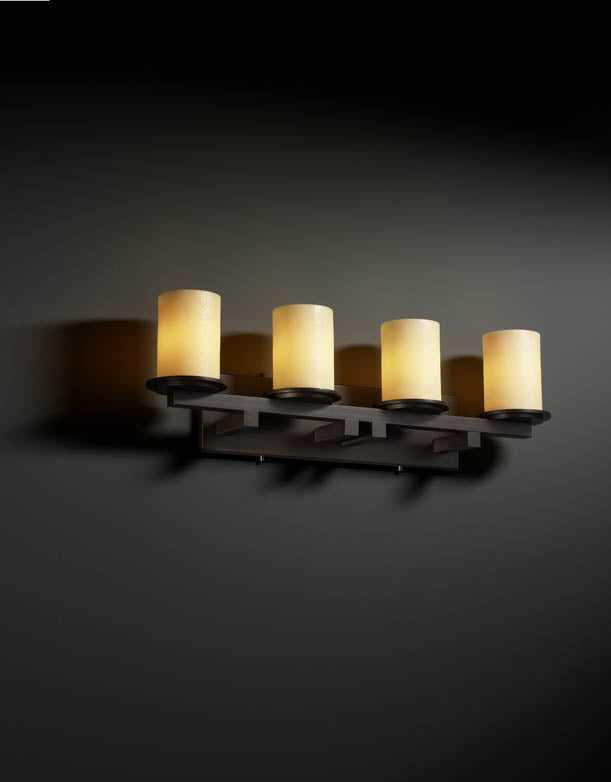CandleAria Four Light Bath Bar in Dark Bronze Justice Designs