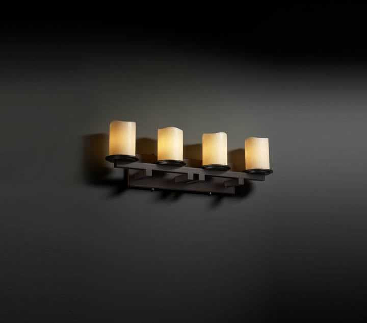 CandleAria Four Light Bath Bar in Dark Bronze Justice Designs