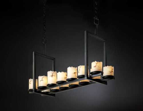 LumenAria 14 Light Chandelier in Matte Black Justice Designs