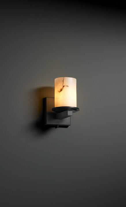 LumenAria One Light Wall Sconce in Matte Black Justice Designs