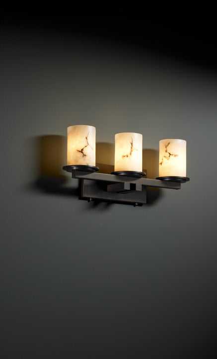 LumenAria Three Light Bath Bar in Dark Bronze Justice Designs