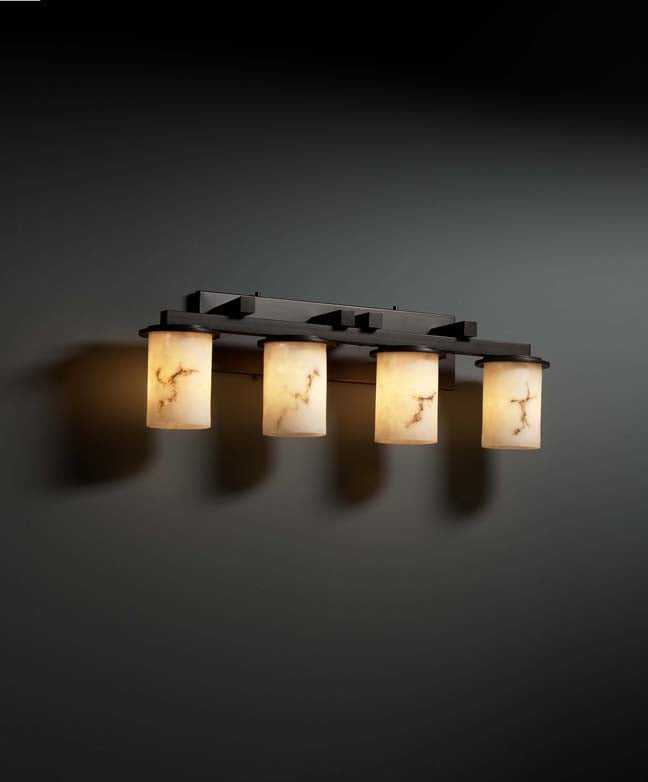 LumenAria Four Light Bath Bar in Dark Bronze Justice Designs