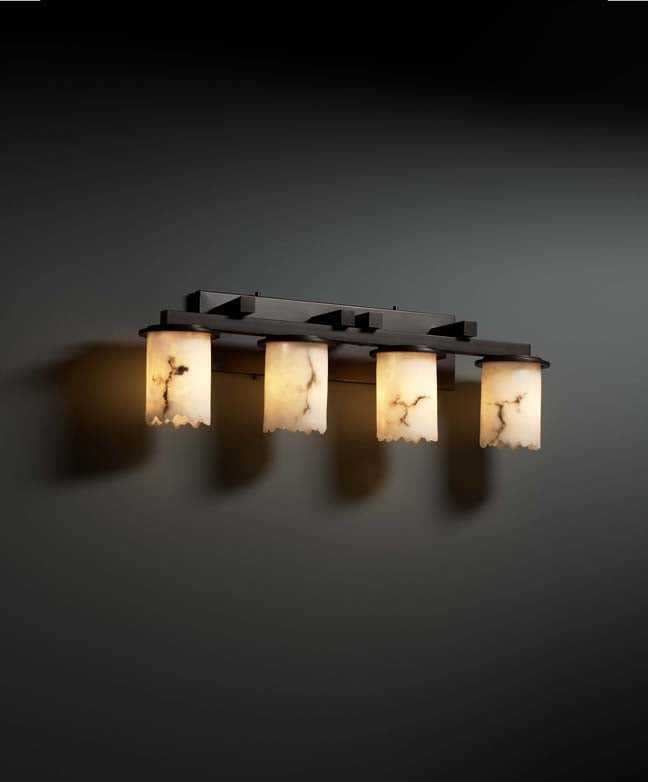 LumenAria Four Light Bath Bar in Dark Bronze Justice Designs