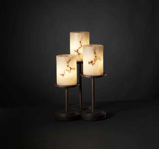 LumenAria Three Light Table Lamp in Dark Bronze Justice Designs