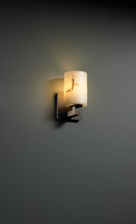 LumenAria One Light Wall Sconce in Dark Bronze Justice Designs