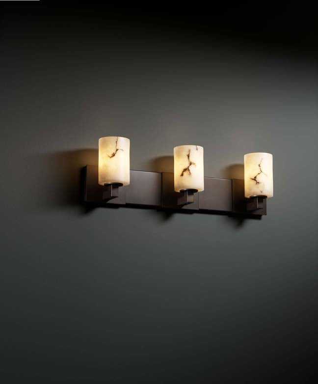 LumenAria Three Light Bath Bar in Dark Bronze Justice Designs