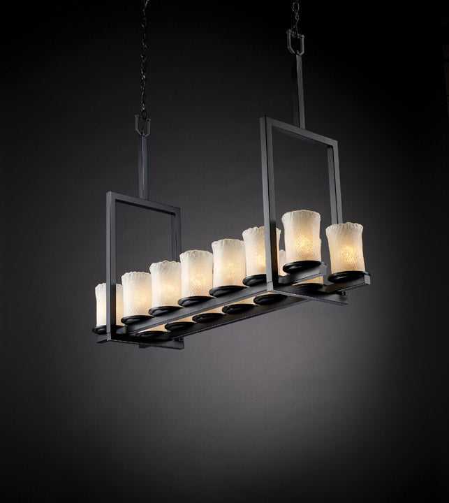 Veneto Luce 14 Light Chandelier in Matte Black Justice Designs