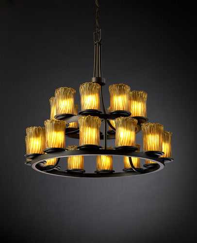 Veneto Luce 21 Light Chandelier in Dark Bronze Justice Designs