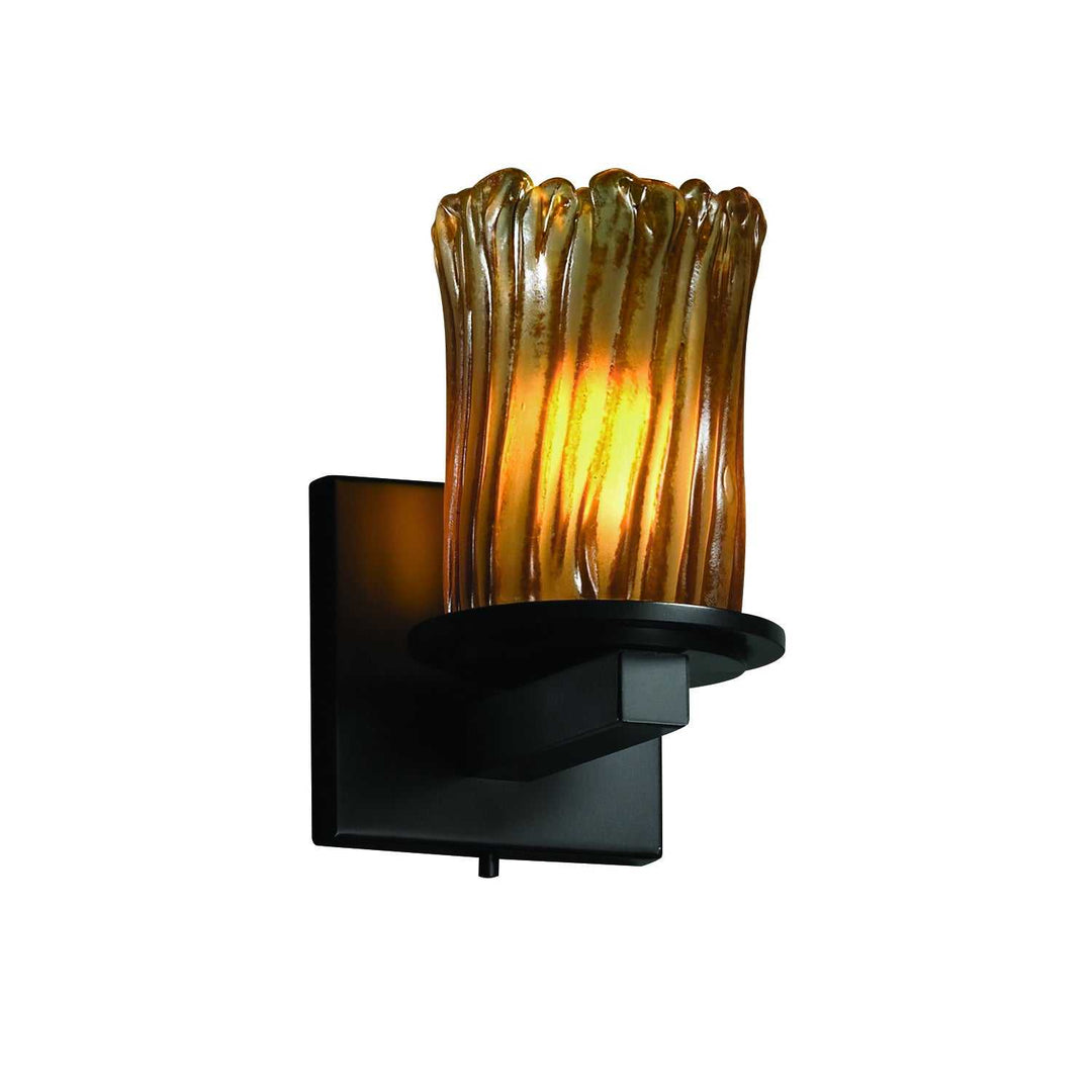 Veneto Luce One Light Wall Sconce in Matte Black Justice Designs