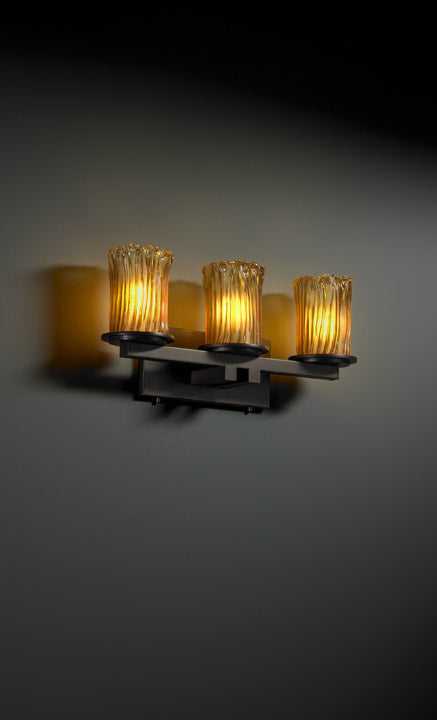 Veneto Luce Three Light Bath Bar in Dark Bronze Justice Designs