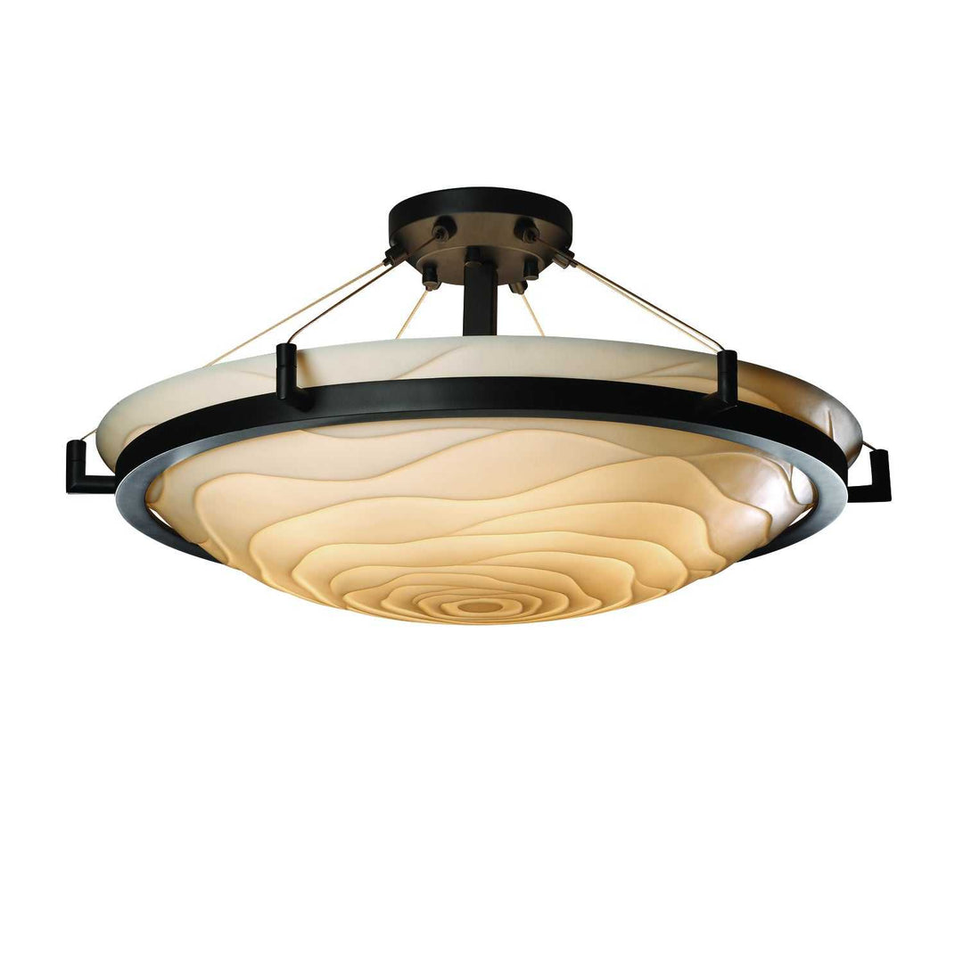 Porcelina Six Light Semi-Flush Mount in Matte Black Justice Designs