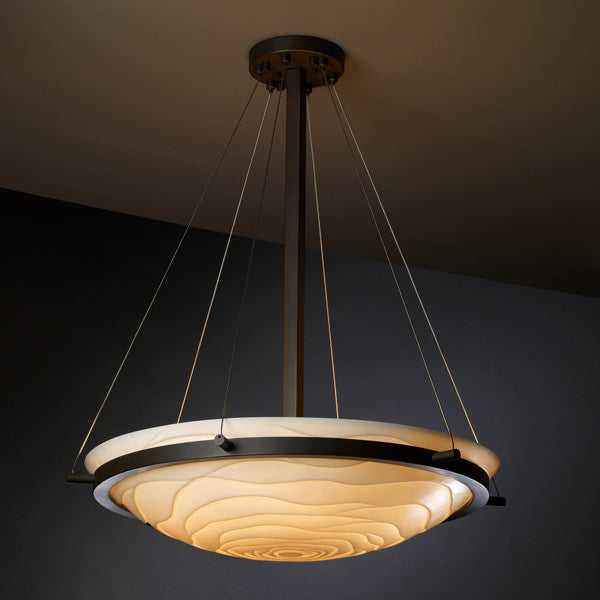 Porcelina Six Light Pendant in Dark Bronze Justice Designs