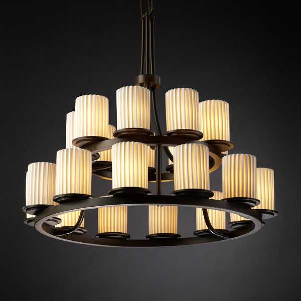 Limoges 21 Light Chandelier in Dark Bronze Justice Designs