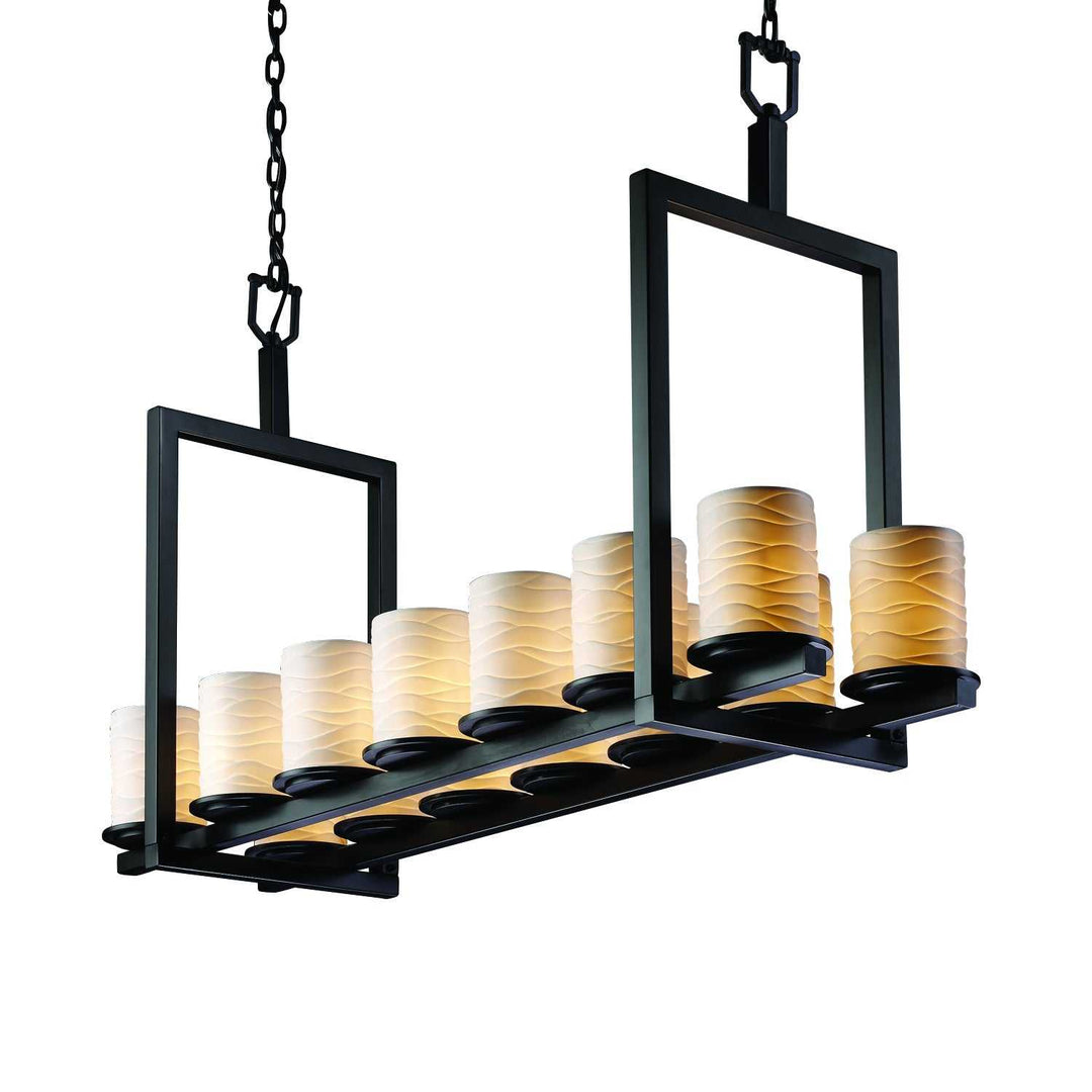 Limoges 14 Light Chandelier in Matte Black Justice Designs