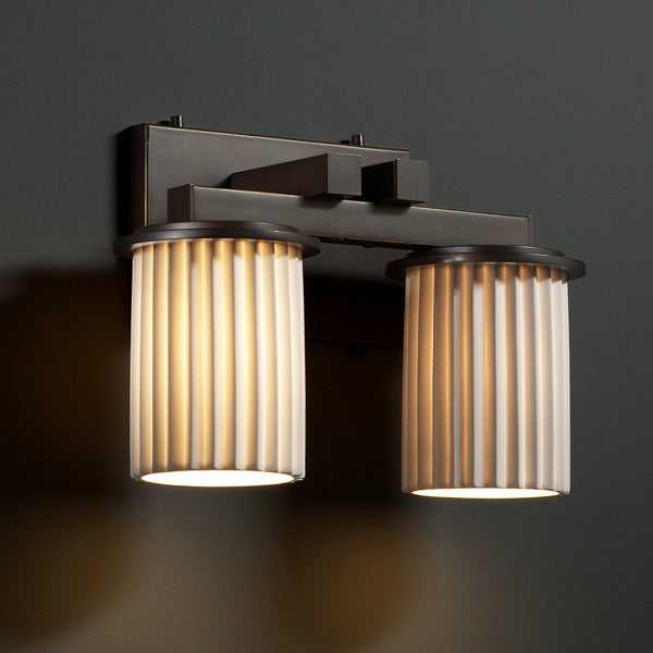 Limoges Two Light Bath Bar in Dark Bronze Justice Designs